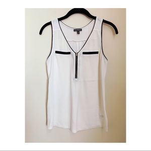 Express Zip Front Hudson Tank White w/Black Piping